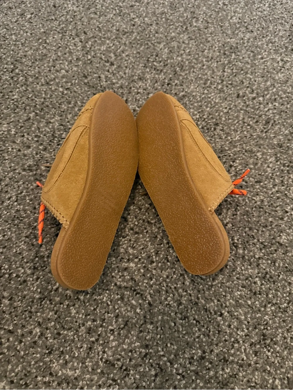 Coconuts by Matisse Brown Suede Loafer Flats with Orange Laces